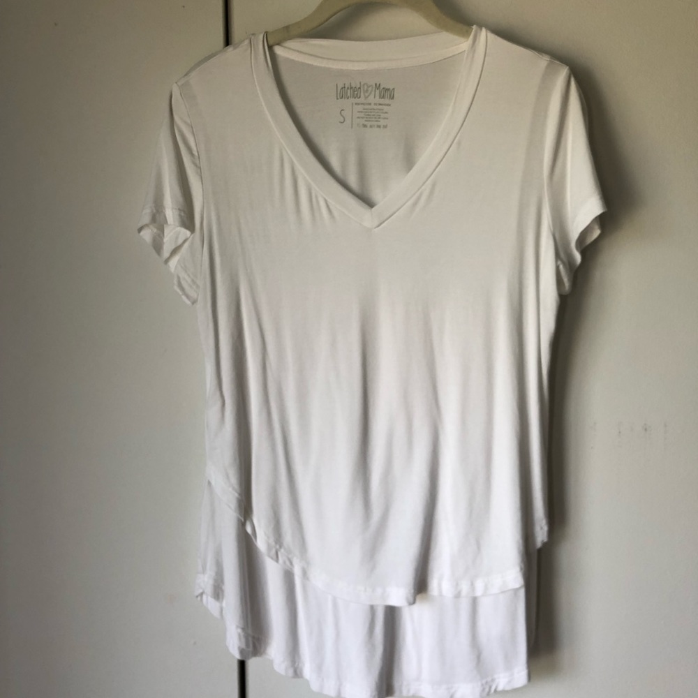 White Latched Mama Nursing T-Shirt